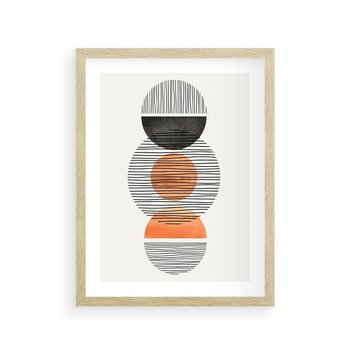 Plakat w ramie 50x70 - Geometryczna Abstrakcja - abstrakcja, nowoczesny obraz - rama drewno
