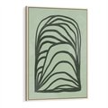 Obraz w ramie 50x70 - Zielonkawy Uścisk Natury - abstrakcyjny zielony motyw, skandynawski design - rama drewno