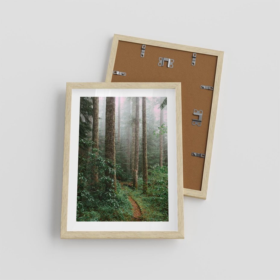 Plakat w ramie 30x40 - Mgliste Marzenia - artystyczna fotografia, las - rama drewno