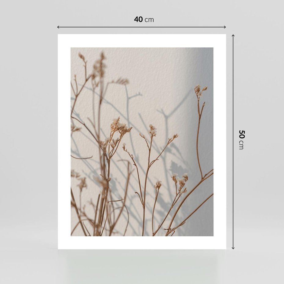 Plakat bez ramy 40x50 - Boho gałązki suche - gałązki, suche