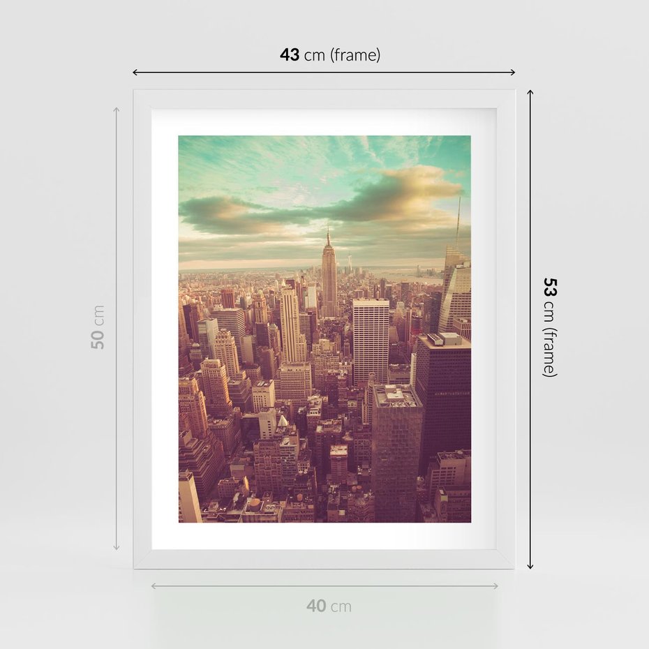 Plakat w ramie 40x50 - Nowy Jork w oczach - Nowy Jork - rama biała