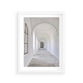 Plakat w ramie 30x40 - Architektoniczne Przejście - architektura, korytarz - rama biała