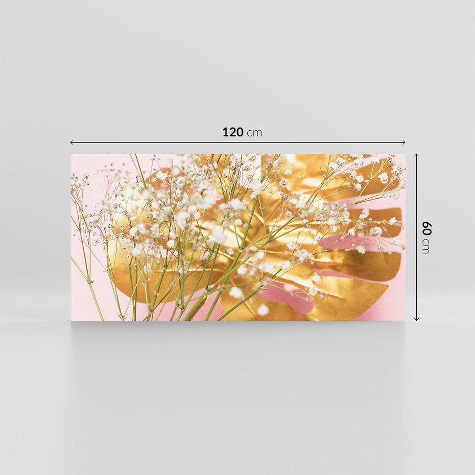 Obraz na płótnie 120x60 - Blask Natury - złote, liście