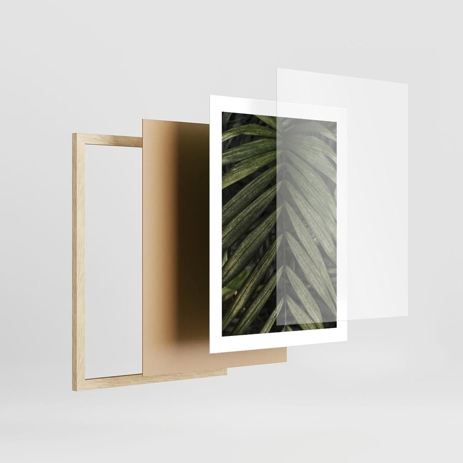 Plakat w ramie 30x40 - W Liściach Ukryte - zdjęcie, fotografia - rama drewno