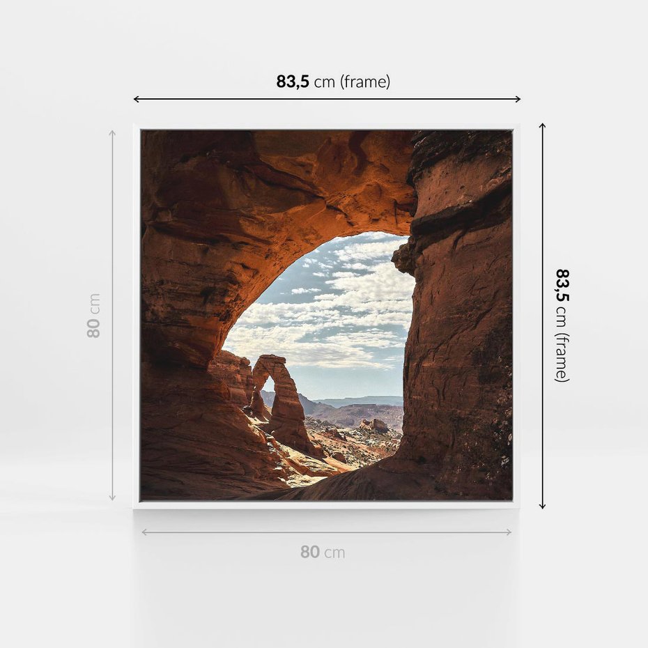 Obraz w ramie 80x80 - Magia pustynnego kanionu - pustynia, kanion - rama biała