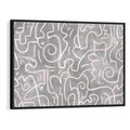 Obraz w ramie 100x70 - Sploty odblasków i zawirowań - abstrakcyjne rysunki, wzorek - rama czarna