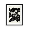 Plakat w ramie 30x40 - Ruchome szkicowe odbicia - czarno biała grafika, roślinność - rama czarna