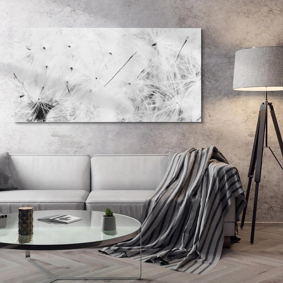 Obraz na płótnie 120x60 - Zdmuchnięty Puch - dmuchawce, delikatne