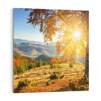 Obraz na płótnie 70x70 - Bliskość natury - góry, drzewo