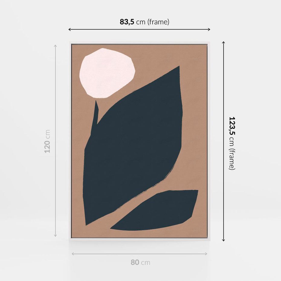 Obraz w ramie 80x120 - Rozkwitająca Wolność Boho - abstrakcyjny obraz, plakat - rama biała