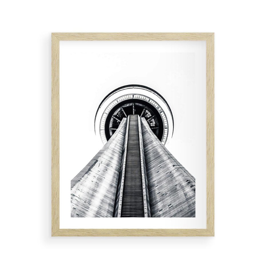Plakat w ramie 40x50 - Perspektywa Wieży - architektura, wieża - rama drewno