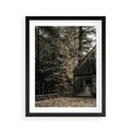 Plakat w ramie 40x50 - Dom w Lesie - chatka w lesie, górski domek - rama czarna