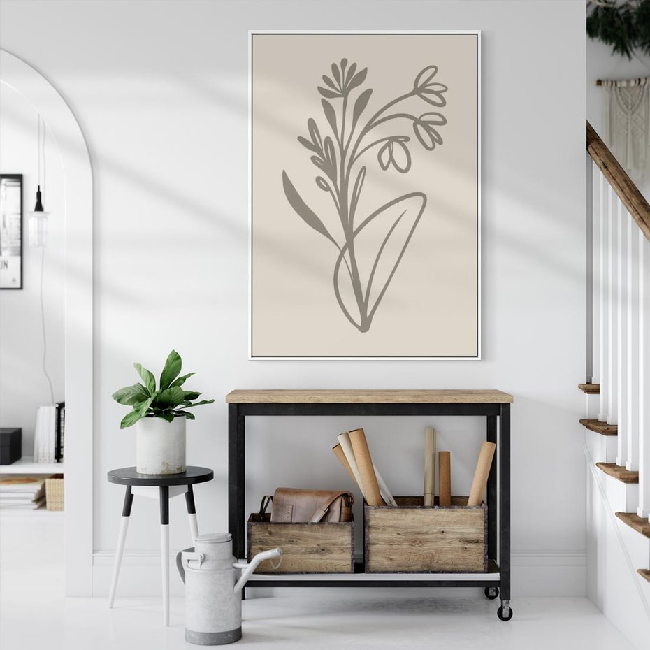 Obraz w ramie 70x100 - Kwiatowe Spektrum - nowoczesny plakat, subtelna sztuka - rama biała