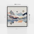 Obraz w ramie 50x50 - Dynamiczne Góry - akwarelowe graficzne góry, krajobraz - rama czarna
