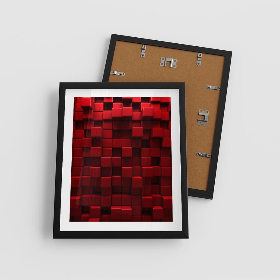 Plakat w ramie 40x50 - Geometryczne 3D: wizja przestrzeni - geometryczne, 3D - rama czarna