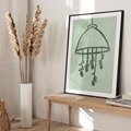 Plakat bez ramy 21x30 - Zieleń Inspirującego Spokoju - plakat z abstrakcyjną zieloną lampą, skandynawski design