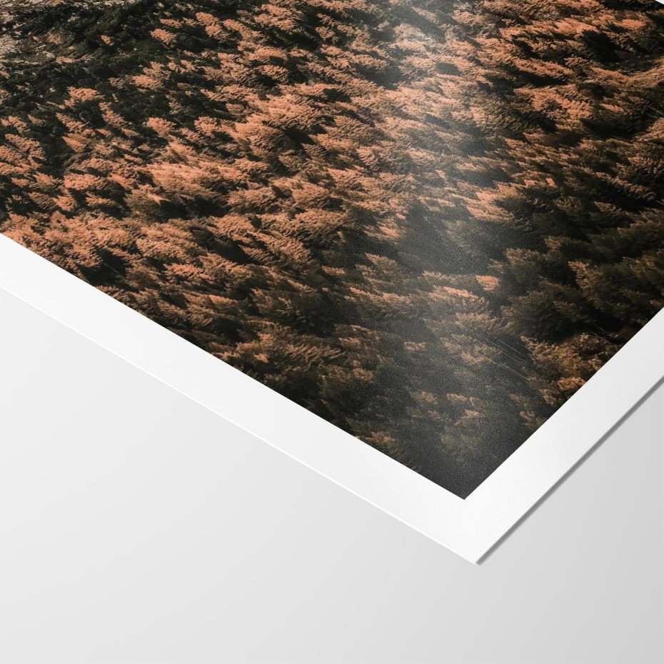 Plakat bez ramy 21x30 - Jesienna Godzina w Górach - góry, las w górach