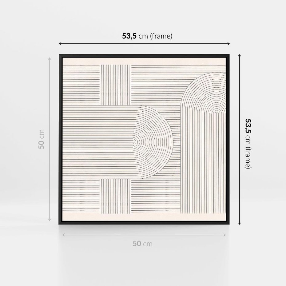 Obraz w ramie 50x50 - Geometryczna Elegancja Mid Century - mid century, minimalizm - rama czarna