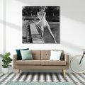 Obraz na płótnie 60x60 - Retro Basen - retro zdjęcie, czarno białe