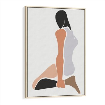 Obraz w ramie 80x120 - Widok Abstrakcyjny - abstrakcyjny obraz, minimalizm - rama drewno