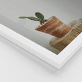 Zestaw obrazy w ramie 30x40 galeria - Kaktusy, w, doniczkach, boho - rama biała