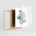 Plakat w ramie 40x50 - Blask Natury - złote, liście - rama drewno