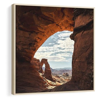 Obraz w ramie 50x50 - Magia pustynnego kanionu - pustynia, kanion - rama drewno