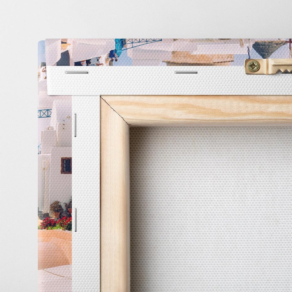 Obraz na płótnie 50x70 - Błękit Morza i Białe Domki - Santorini, wyspa