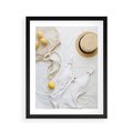 Plakat w ramie 40x50 - Moda na Wakacje: Cytrynowy Urok - kompozycja letnia, fashion - rama czarna