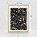 Plakat w ramie 30x40 - Egzotyczny Blask - marmur, złoto - rama drewno