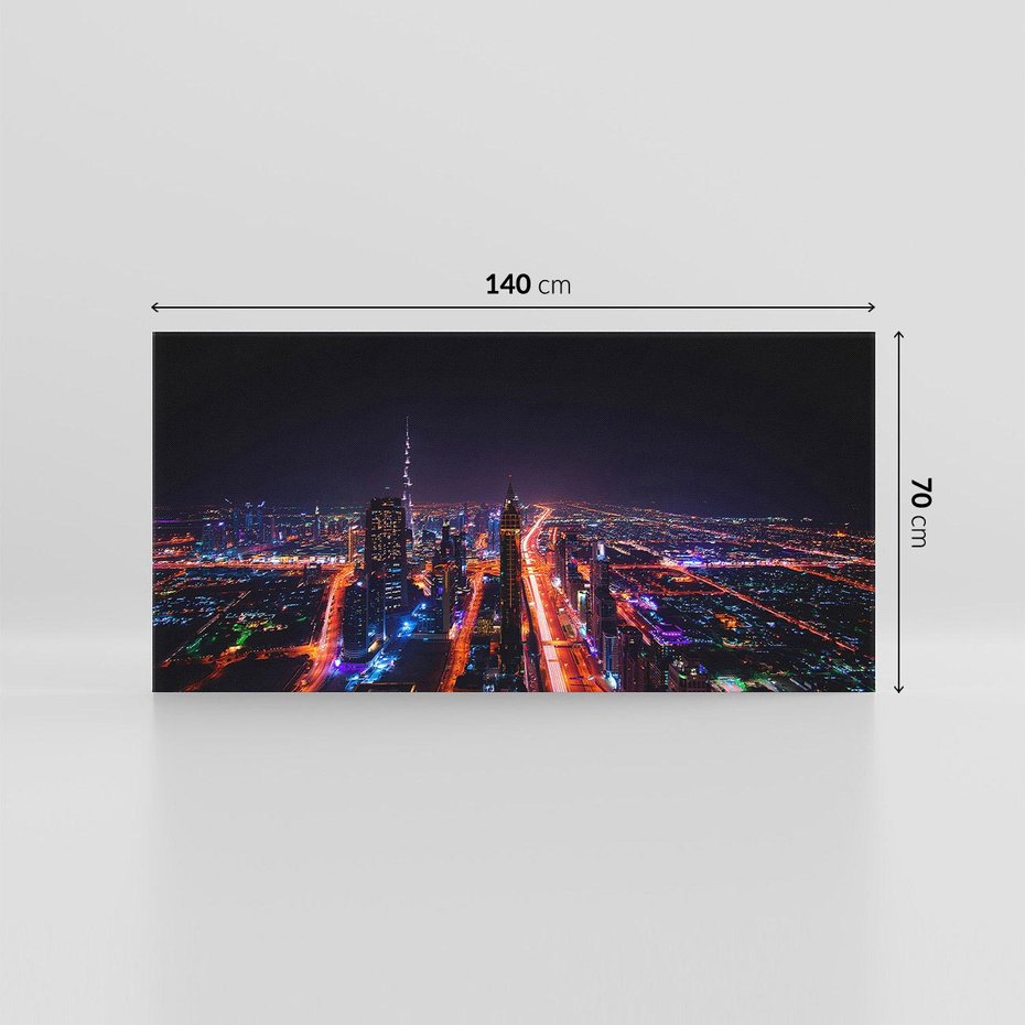 Obraz na płótnie 140x70 - Nocne oświetlenie miasta - miasto, noc