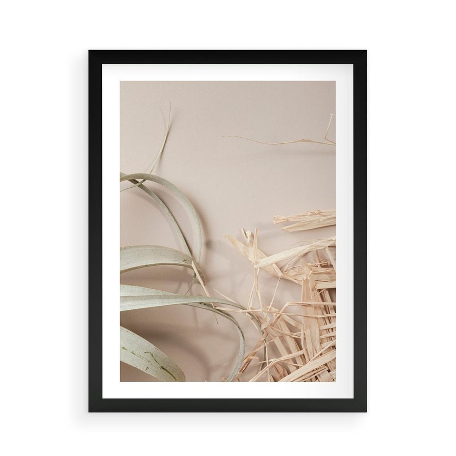 Plakat w ramie 50x70 - Boho urok suchych liści - suche, liście - rama czarna