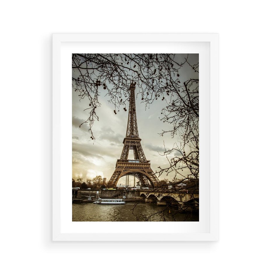 Plakat w ramie 40x50 - Uroczystość w Paryżu - Paryż, wieża - rama biała
