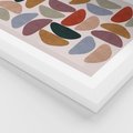 Plakat w ramie 50x70 - Kolorowe Echo Boho - abstrakcyjny obraz, geometryczna kompozycja - rama biała
