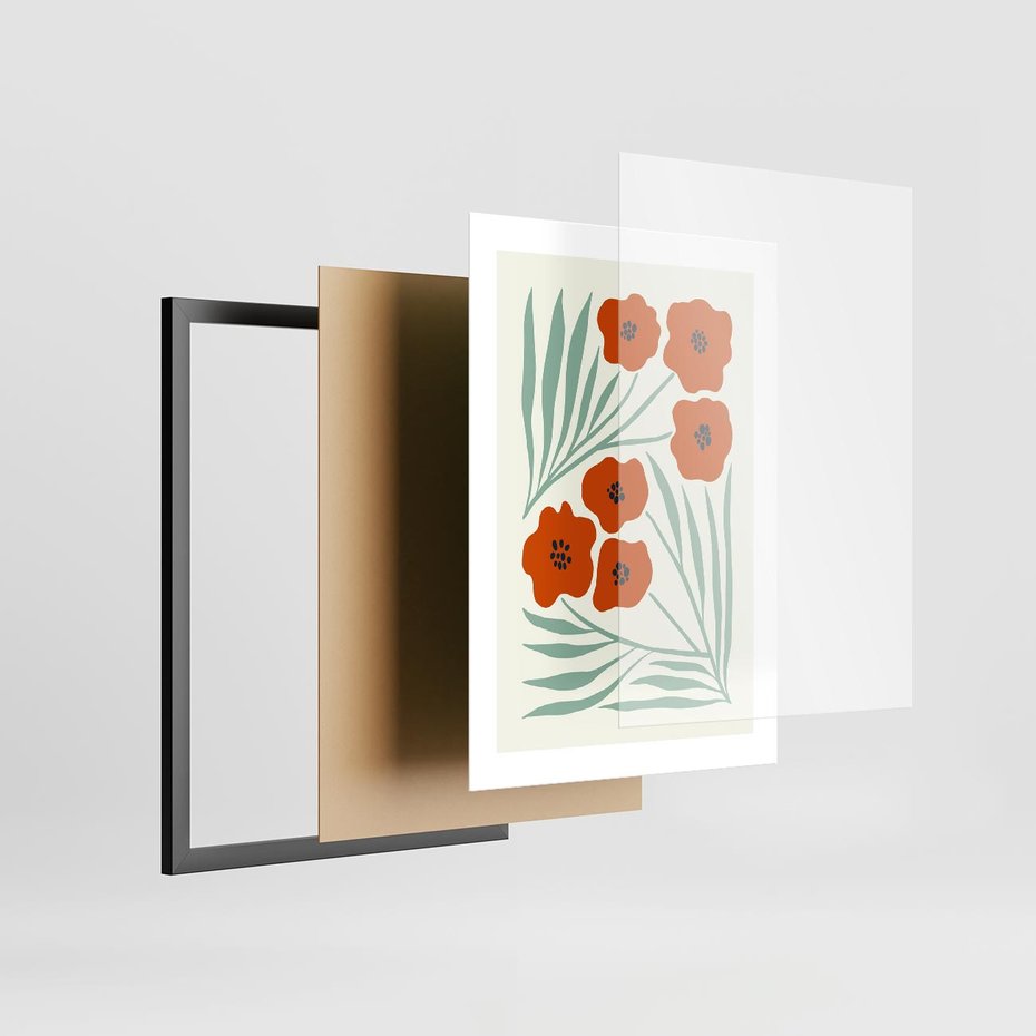 Plakat w ramie 30x40 - Makowe Odkrycie - czerwone kwiaty, maki - rama czarna