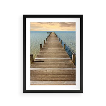 Plakat w ramie 30x40 - Pomost ku morzu - pomost, morze - rama czarna