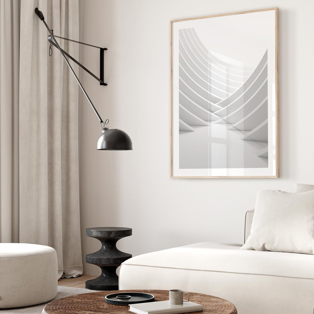 Plakat w ramie 50x70 - Nowoczesna Ekspresja - abstrakcja, 3D - rama drewno