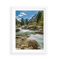 Plakat w ramie 50x70 - Górski strumyk w harmonii - strumyk, górski - rama biała