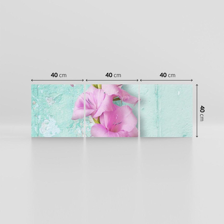 Obraz na płótnie 120x40 - Piękno w delikatności - kwiaty, różowe