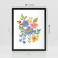 Plakat w ramie 40x50 - Kwiatowe Opowieści - akwarelowe polne kwiaty, minimalistyczna sztuka - rama czarna