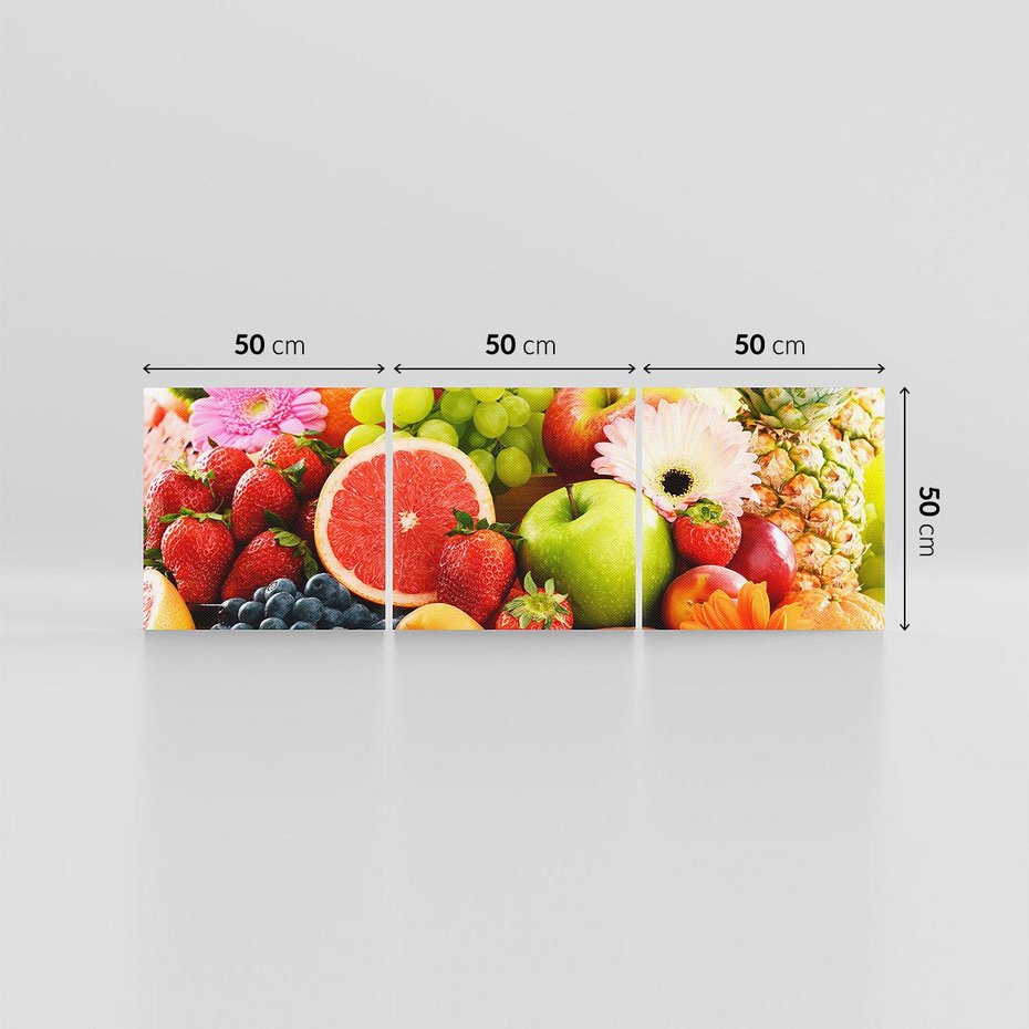 Obraz na płótnie 150x50 - Smakowite owocowe zbiory - owoce, winogrona