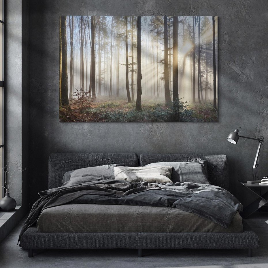 Obraz na płótnie 120x80 - Magiczne zaklęcie: Las pełen drzew - las, drzewa