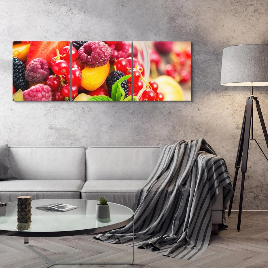 Obraz na płótnie 150x50 - Smakowite Porywy - owoce, jedzenie