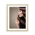 Plakat w ramie 40x50 - Piękno fryzury - włosy, fryzura - rama drewno