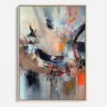 Obraz w ramie 80x120 - Kontrapunkty zatajonych uczuć - dynamiczna abstrakcja, bałagan na płótnie - rama drewno