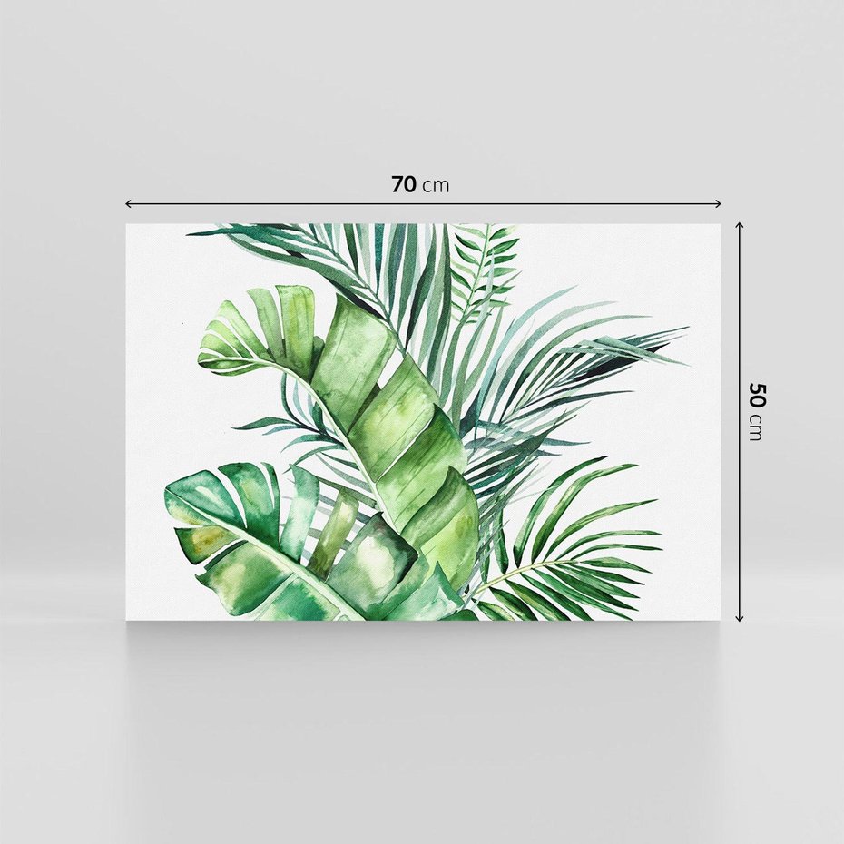 Obraz na płótnie 70x50 - Piękno Złotej Rośliny - złote, liście