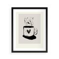 Plakat w ramie 40x50 - Grafika Kubka w Czerni i Bieli - kubek, grafika - rama czarna