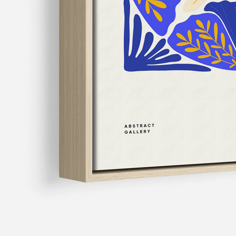 Obraz w ramie 50x70 - Księga Abstrakcji - abstrakcyjna boho kompozycja, granatowe ćmy - rama drewno