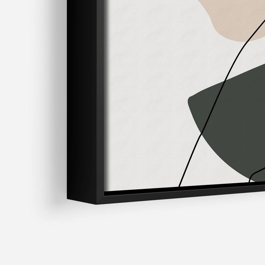 Obraz w ramie 50x50 - Rozkwitająca Opowieść - szkic jedną linią, one lone - rama czarna