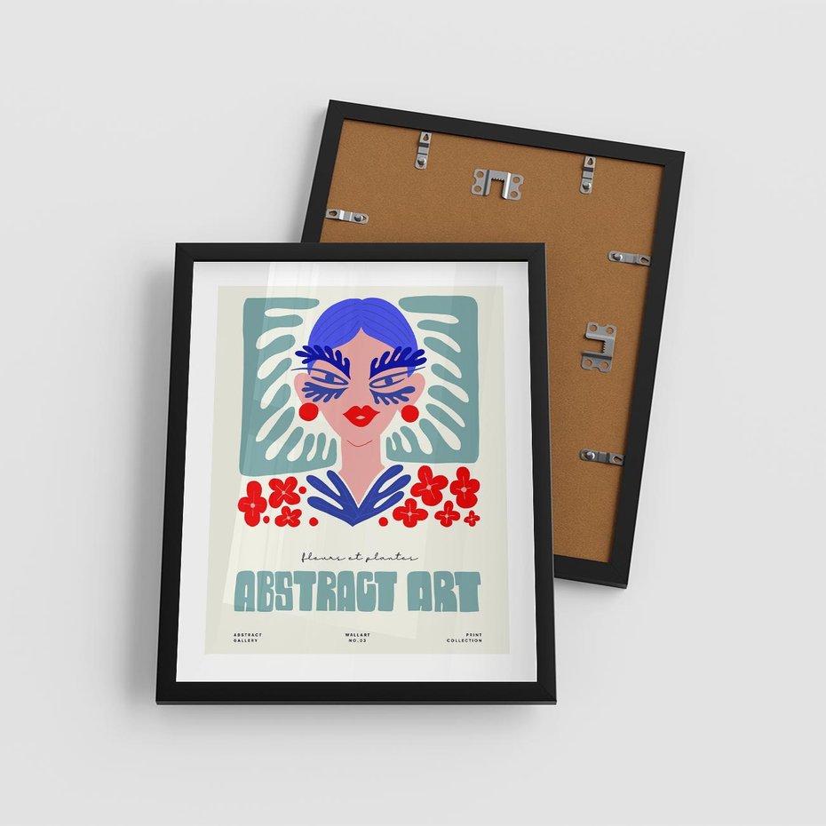 Plakat w ramie 40x50 - Podróżne Impulsy - abstrakcja, kobieta - rama czarna